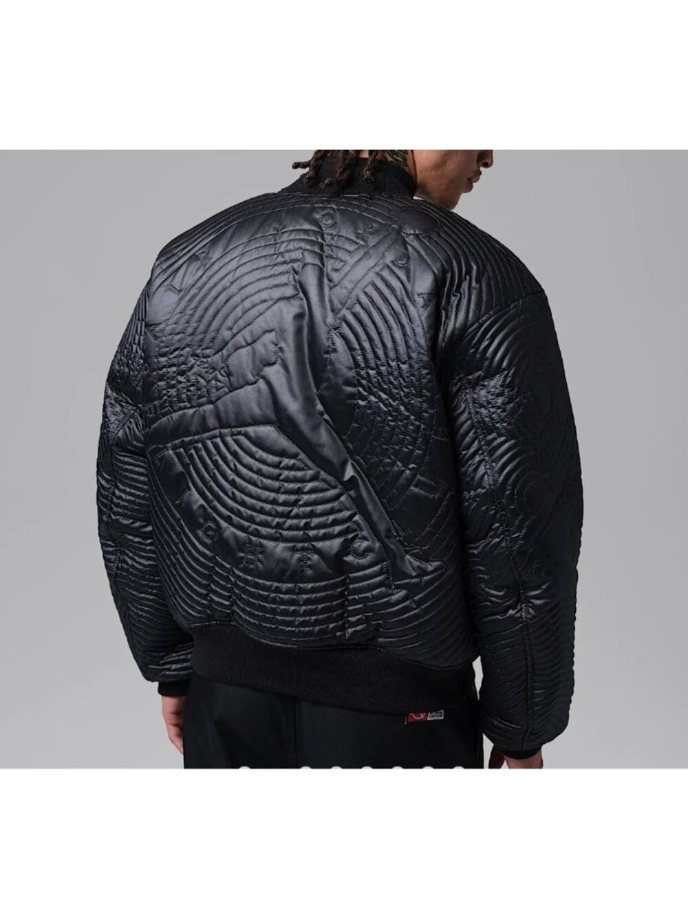 Jordan Bomber Jacket Full Zip Quilted Down Black  Men's Sz L II5314 010 $300 - Picture 2 of 9